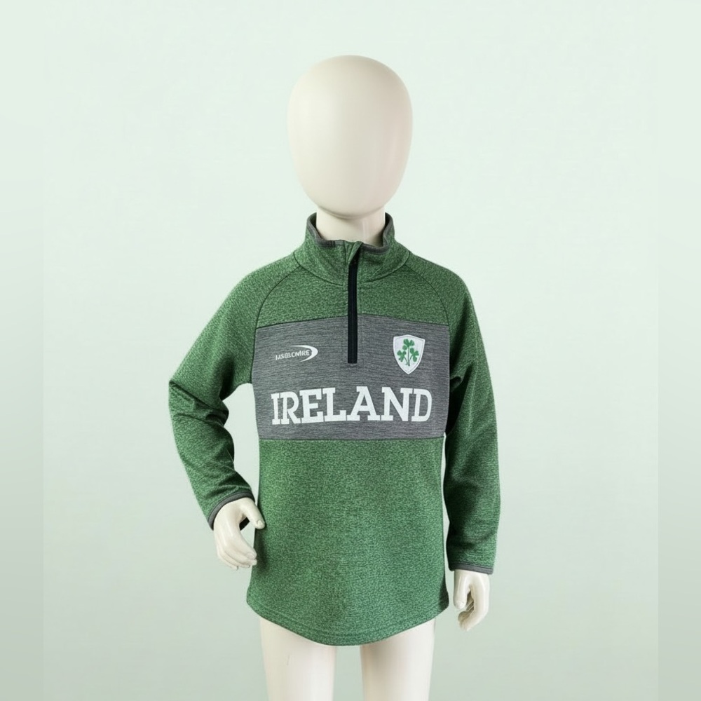 Kids Green Ireland Quarter-Zip Sweatshirt